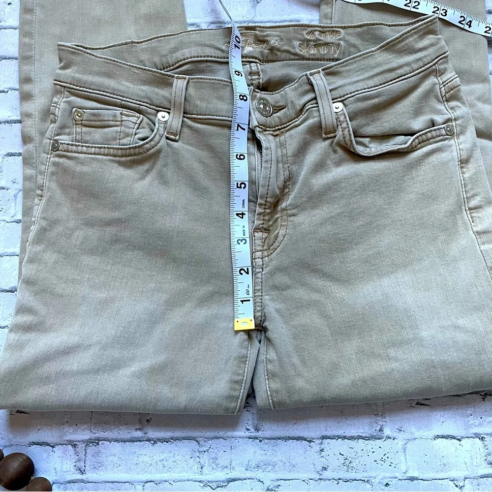 Seven 7 For All Mankind Women’s Skinny Ankle Jeans Tan Brown Size 28 Trendy Fall - Picture 9 of 14